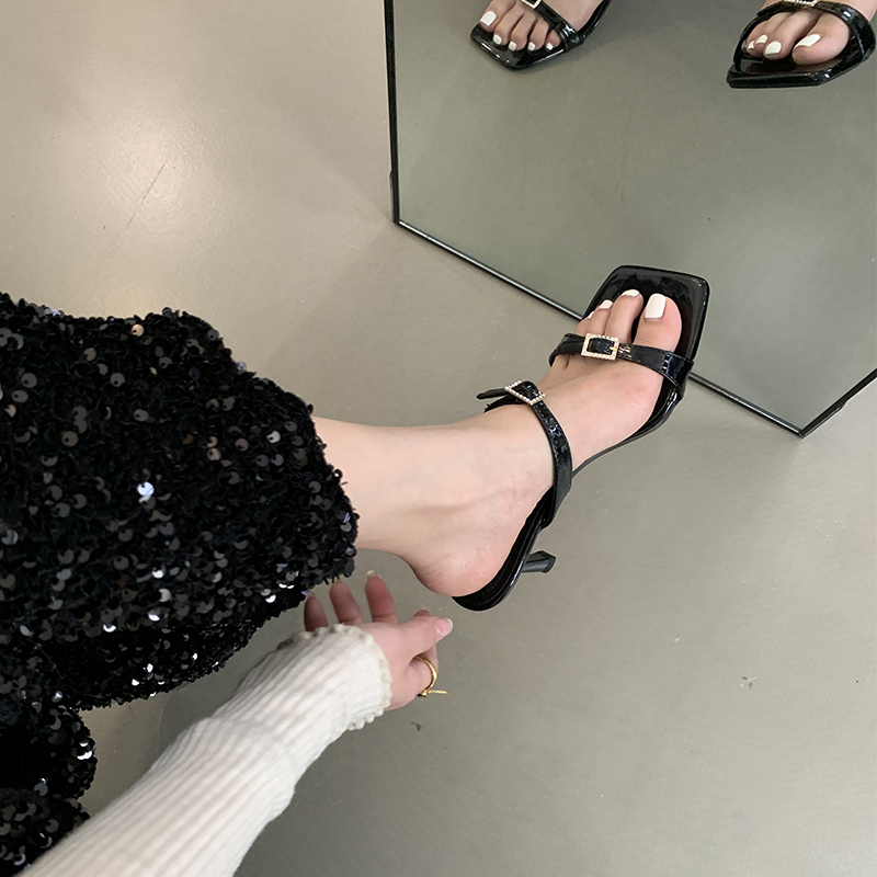 1713518086839_88952.jpg 2024 Fairy Slippers Women High Heels Summer Fashion Square Toe Open Toe Sandals