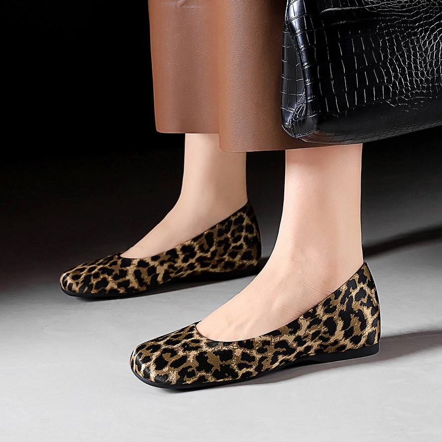 1764321598995_F8GTio.jpg BIGWOOD Women's Leopard Print Satin Square Toe Slip-On Low Heel Shoes with Hidden Wedge