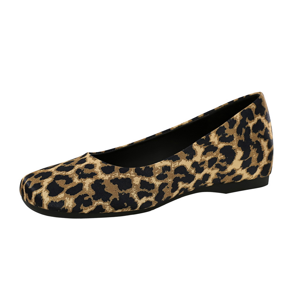1764321599001_H41lCV.jpg BIGWOOD Women's Leopard Print Satin Square Toe Slip-On Low Heel Shoes with Hidden Wedge