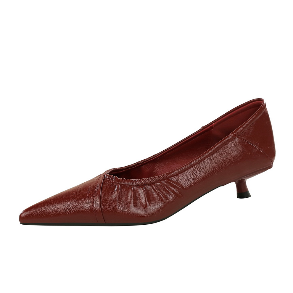 1764923077256_DY3JVg.jpg Korean Style Low Heel Women's Shoes Pointed Toe Shallow Slip On Mid Heel Professional Single Shoes