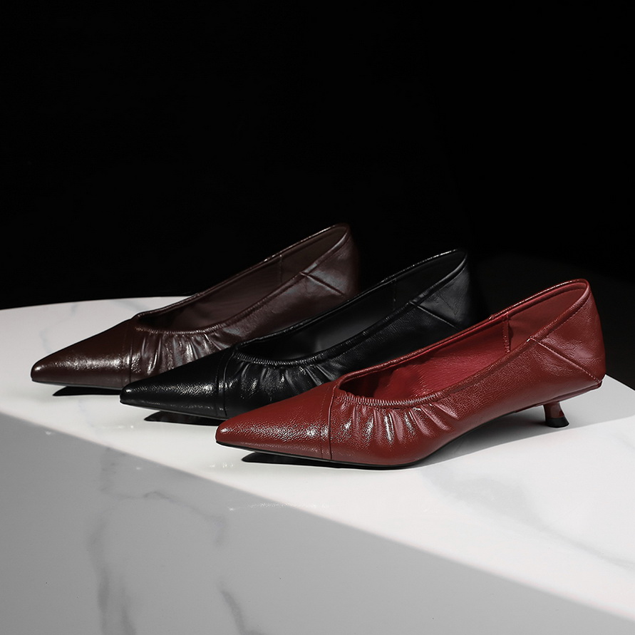 1764923077257_VpQTyi.jpg Korean Style Low Heel Women's Shoes Pointed Toe Shallow Slip On Mid Heel Professional Single Shoes