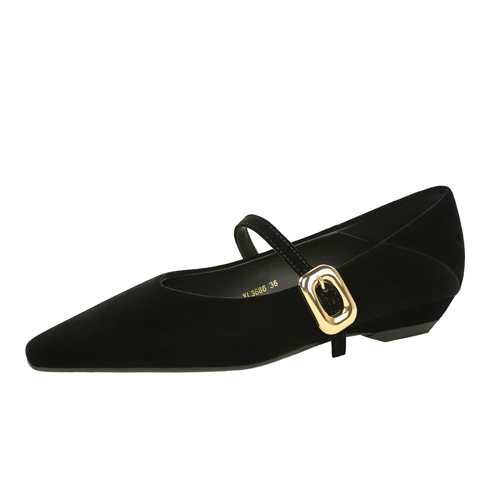 1765526035408_ZcN01U.jpg BIGWOOD Korean Style Women's Low Heel Wedge Shoes Pointed Toe Slip On with Ankle Strap