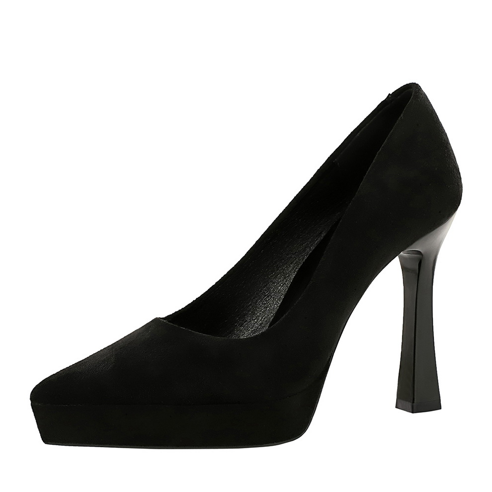 1766194914917_YZeDqx.jpg BIGWOOD Women's Pointed Toe Suede Chunky Heel Pumps - European American Style Party Shoes with Platform, Slip-On, 11.5cm Heel
