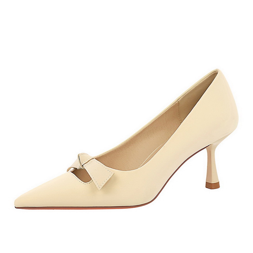 Women's Sexy Pointed Toe Bowknot High Heel Shoes - European American Style Thin Heel Shallow Mouth Single Shoes