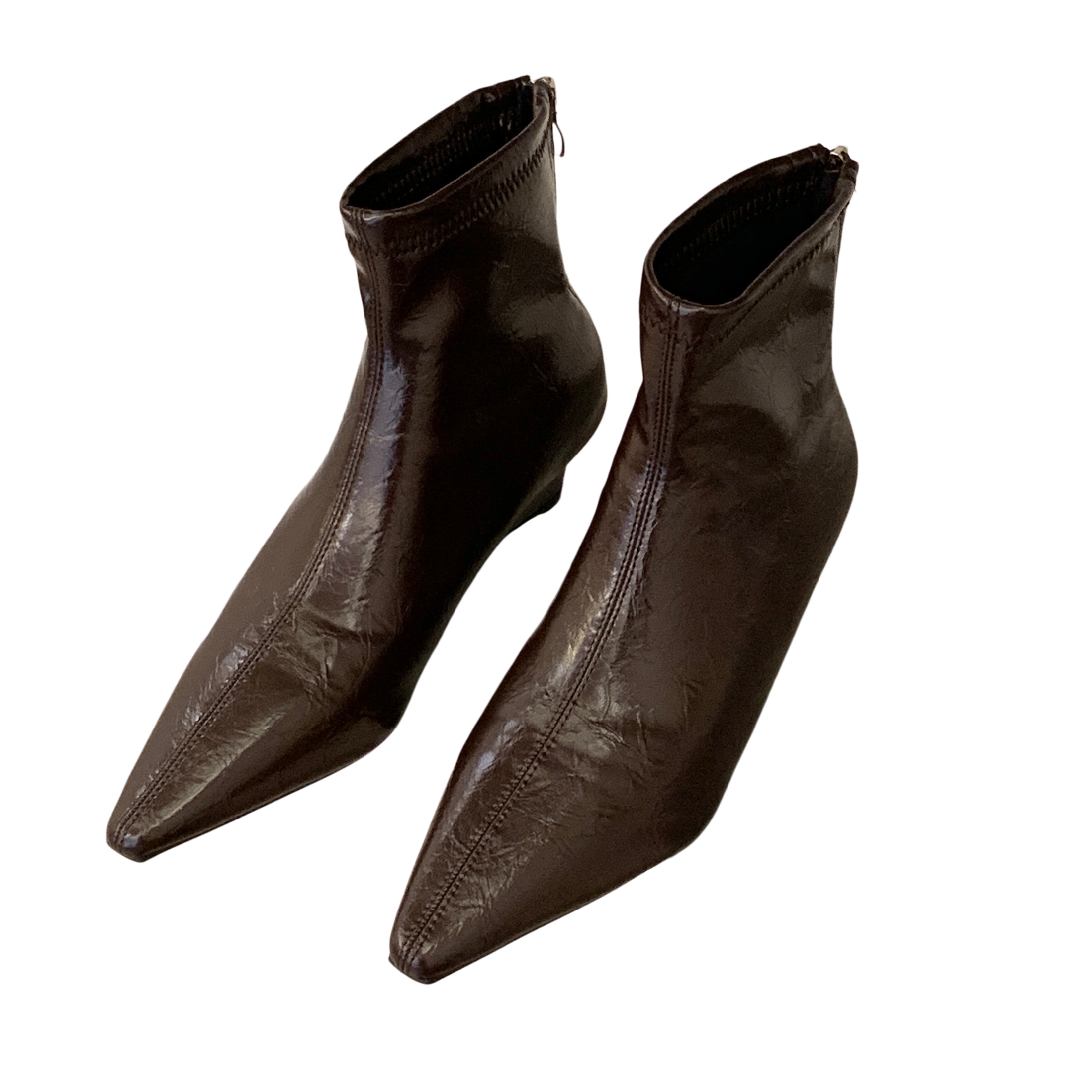 1784530805856_2nkeL1.jpg 2026 Autumn Winter New Chunky Heel Pointed Toe Short Boots Women's Zip Ankle Boots Fashion Boots