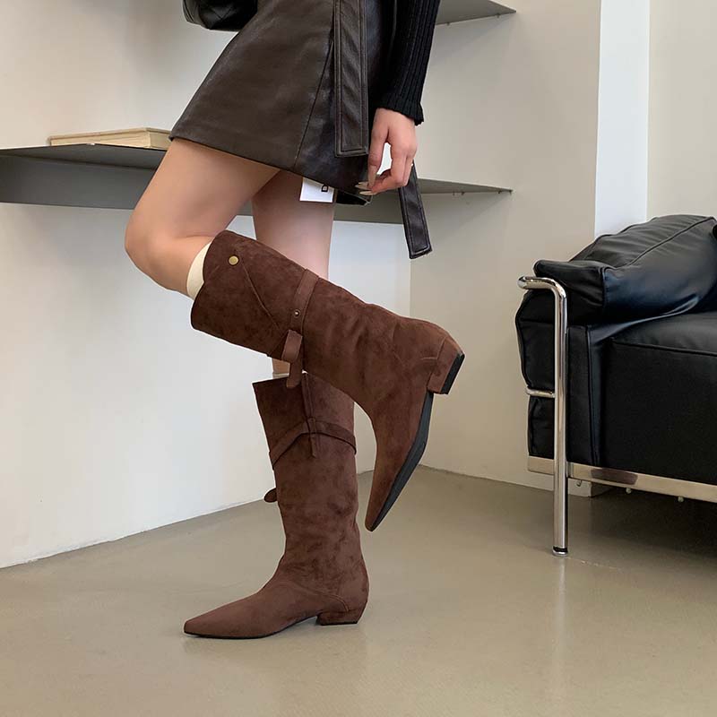 1784968470035_tNcPKU.jpg 2026 New Autumn Winter Pointed Toe Chunky Heel Low Heel Martin Boots Riding Boots Pleated Boots Stacked Boots Western Boots Women Long Boots